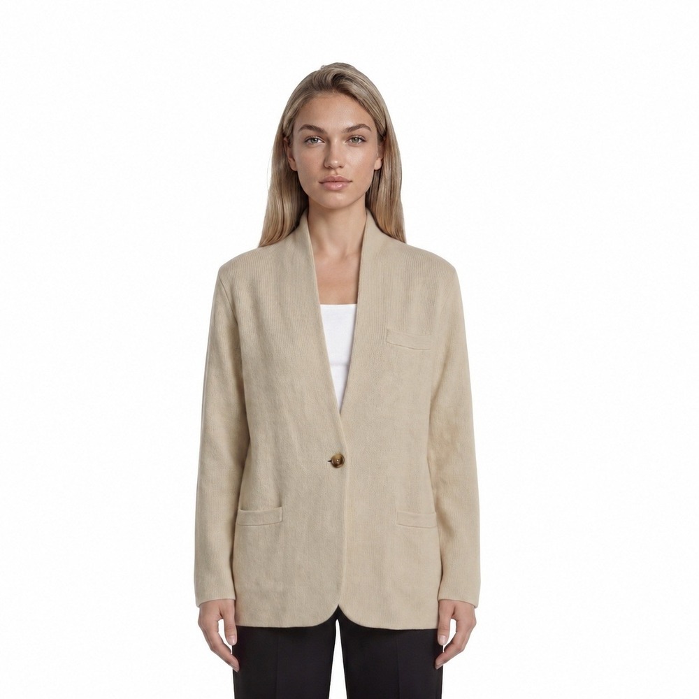 NWT J.Crew Sweater Blazer Women's Size Medium Cream Merino Alpaca Knit Jacket
